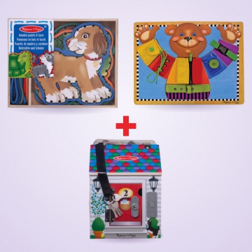 Ugoden komplet: Melissa & Doug Komplet motoričnih spretnosti - 3 izdelki s 25 % popustom