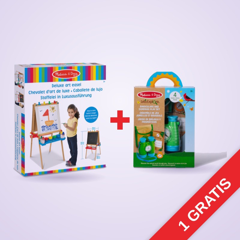 ПРОМОЦИЯ: Melissa & Doug двустранна стойка за рисуване + бинокъл с компас БЕЗПЛАТНО