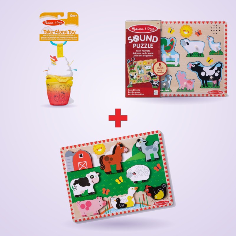Изгоден комплект: Melissa & Doug Bubble Tea + пъзел с ефекти + пъзел животинки с 25 % отстъпка