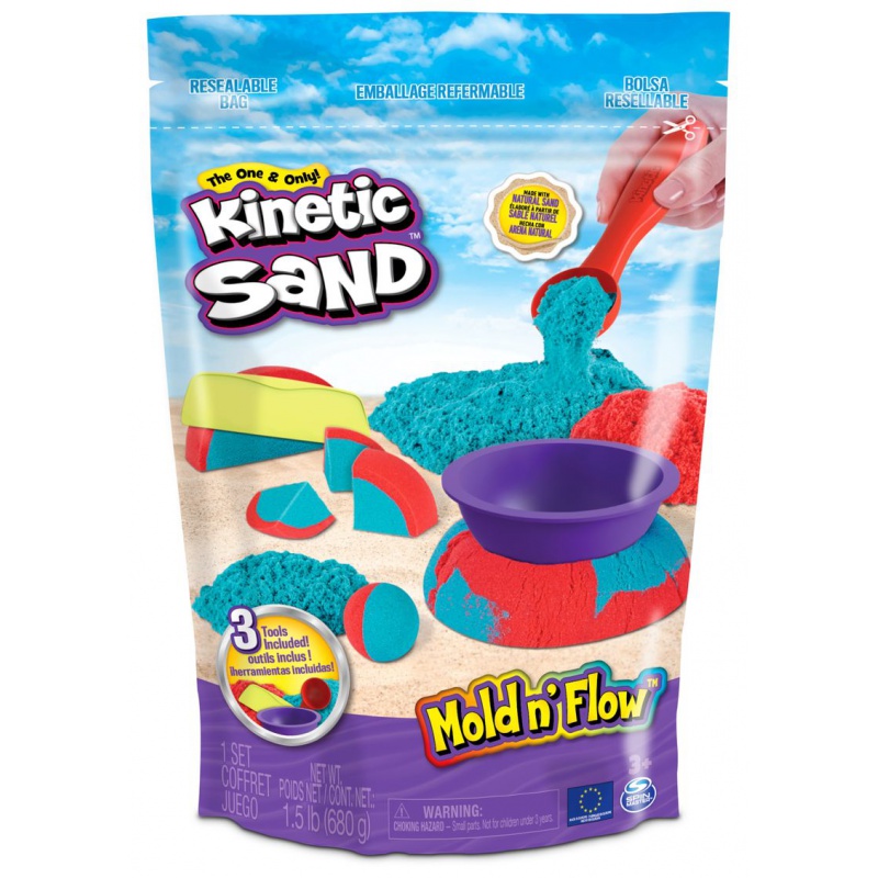 Kinetic Sand modellering set med verktyg