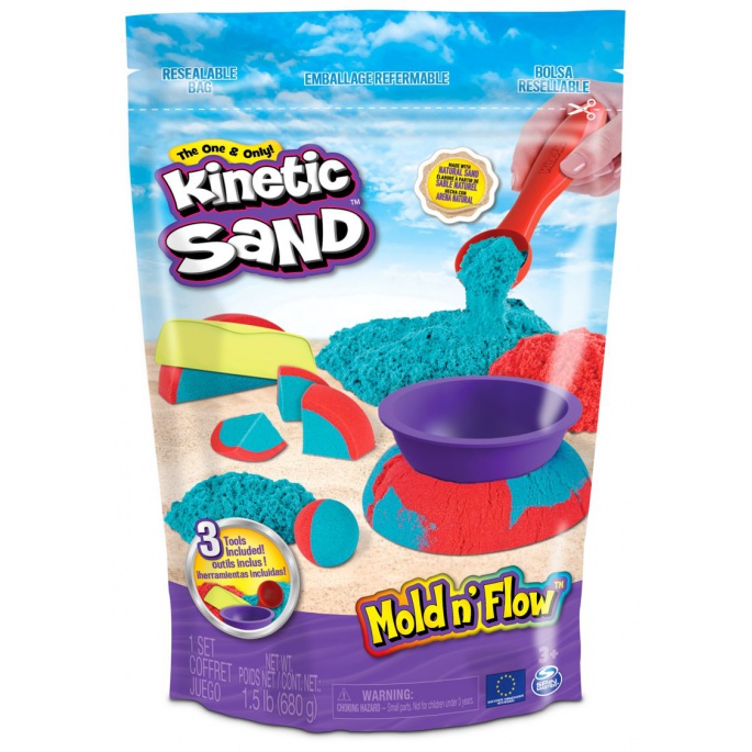 Kinetic Sand modellering set med verktyg