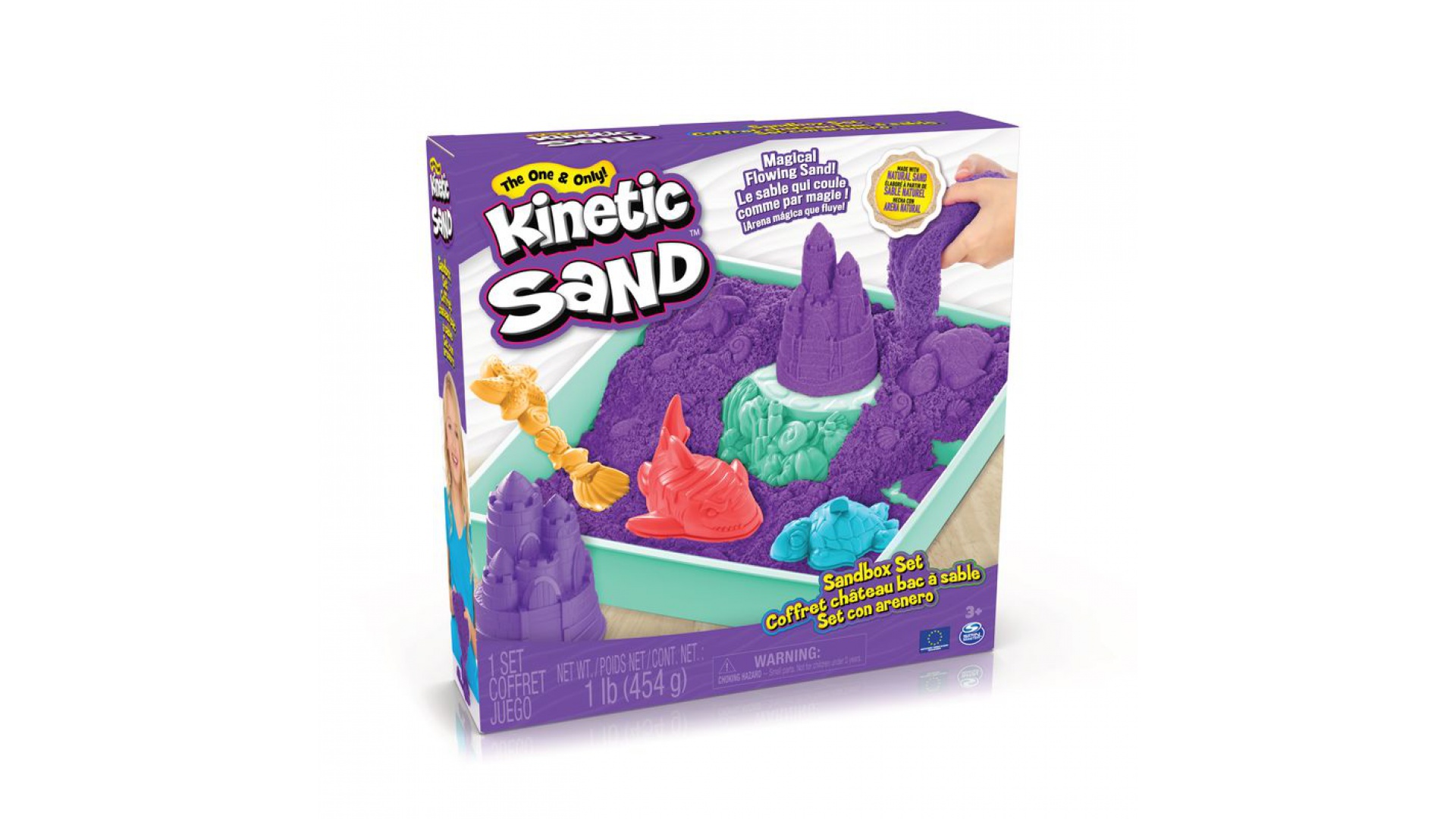 Kinetic Sand Lila Doboz Folyékony Homokkal, Paddal