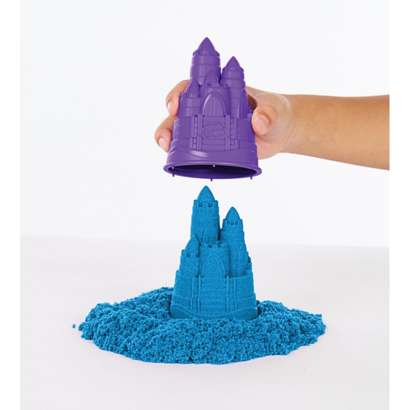 Kinetic Sand låda med underlag blå