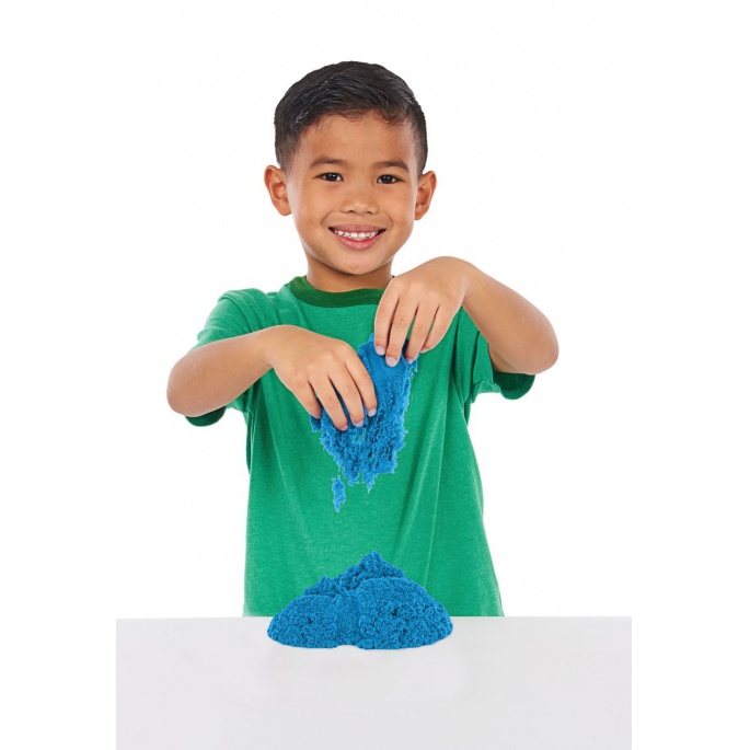 Kinetic Sand låda med underlag blå