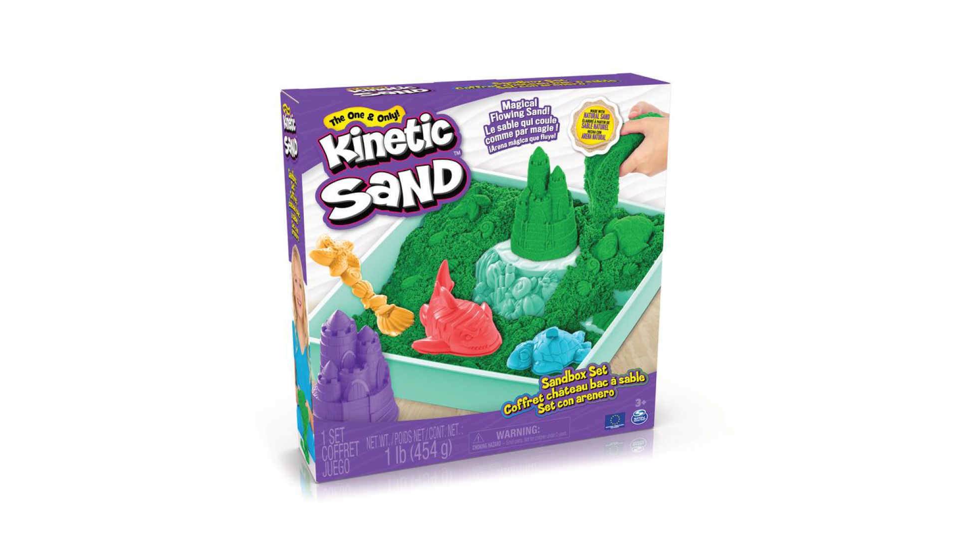 Levně Kinetic Sand krabice tekutého písku s podložkou zelená