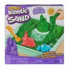 Kinetic Sand låda med flytande sand och grön underlägg