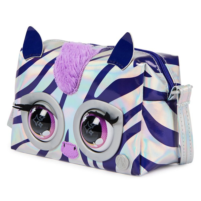 Purse Pets metalická interaktivní kabelka zebra