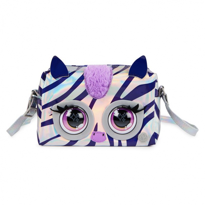 Purse Pets metalická interaktivní kabelka zebra