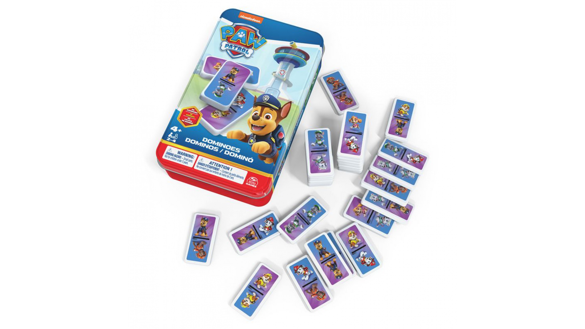 Spin Master Games Tlapková patrola domino v plechové krabičce