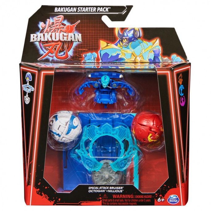 Bakugan startovací sada speciální útok S6 Bruiser, Nillious, Octogan