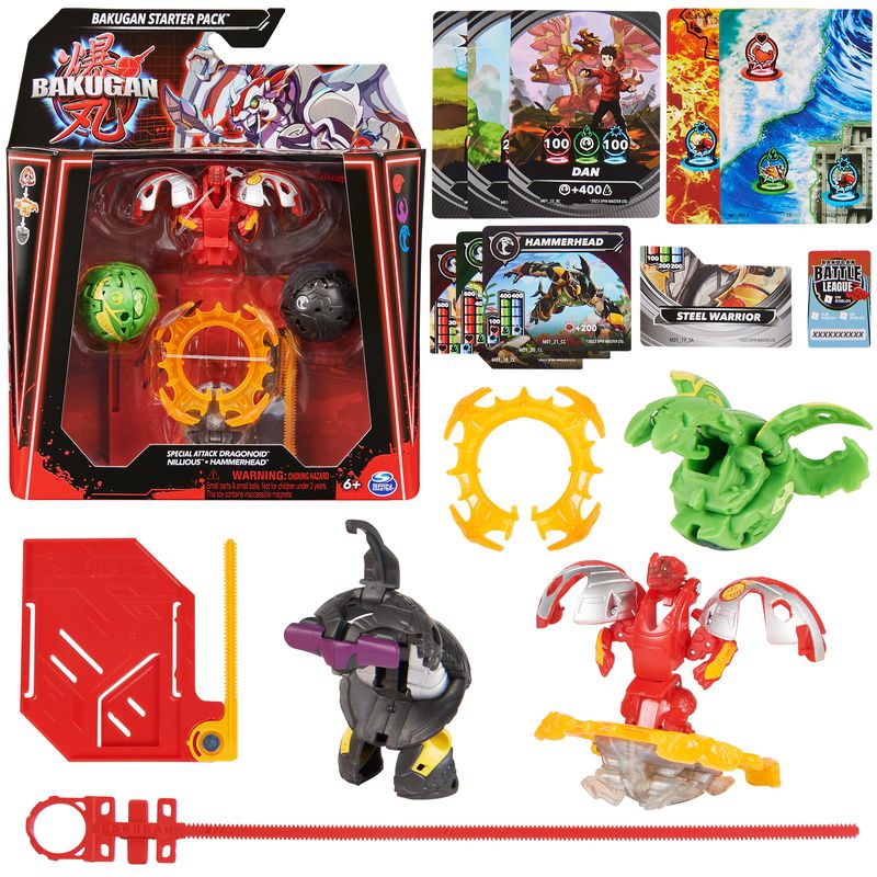Bakugan startovací sada speciální útok S6 Dragonoid, Nillious, Hammerhead