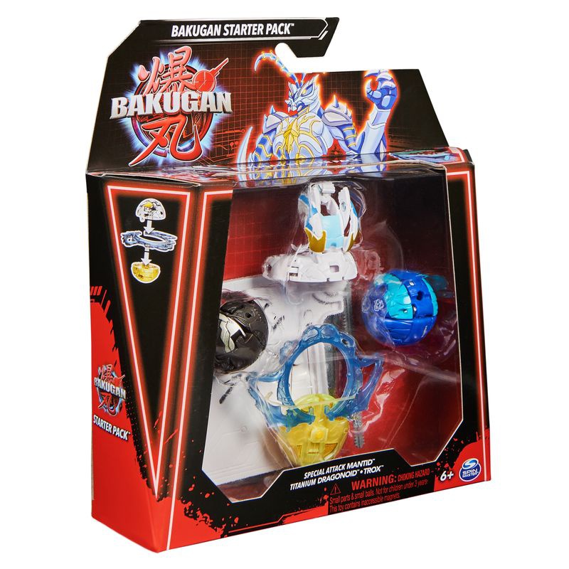 Bakugan startovací sada speciální útok S6 Mantid Titanium, Dragonoid, Trox