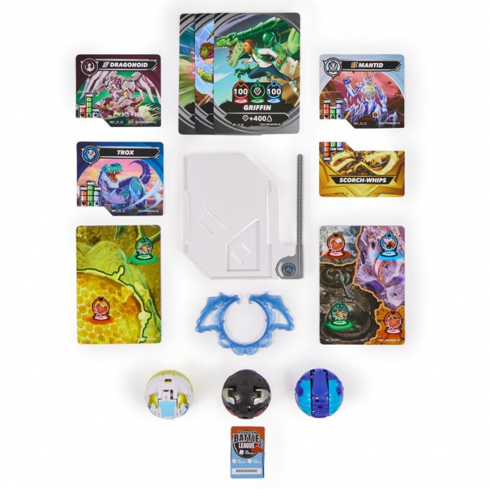 Bakugan startovací sada speciální útok S6 Mantid Titanium, Dragonoid, Trox
