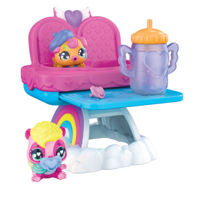 Hatchimals hrací set s krmicí židlí pro zvířátka