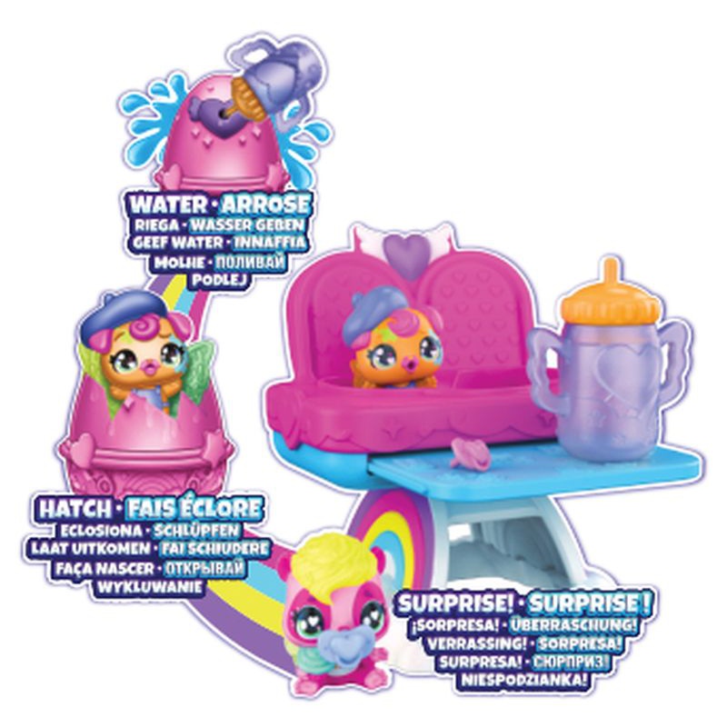 Hatchimals hrací set s krmicí židlí pro zvířátka