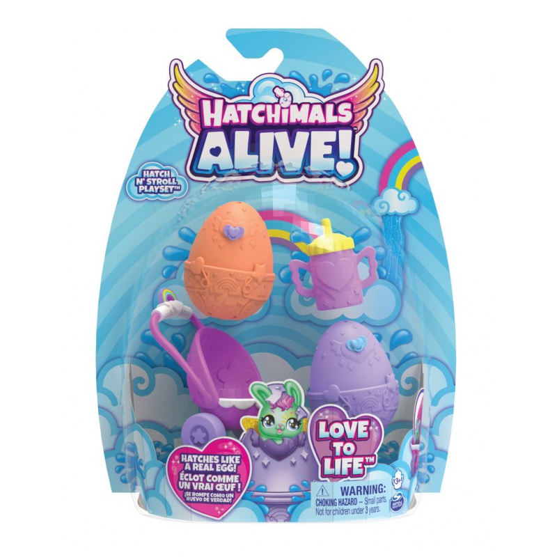 Hatchimals hrací set s kočárkem pro zvířátka