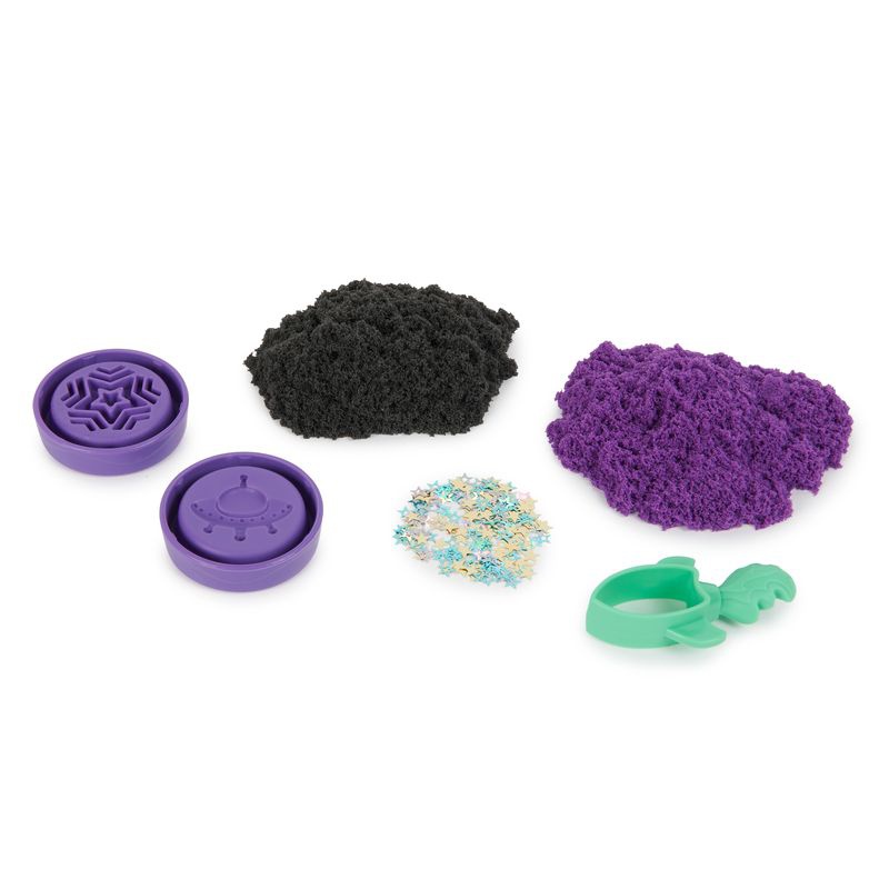 Kinetic Sand tuba s pískem a s flitry - černá a fialová