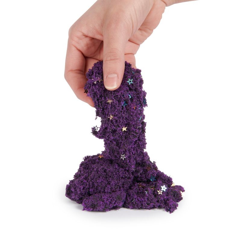 Kinetic Sand tuba s pískem a s flitry - černá a fialová
