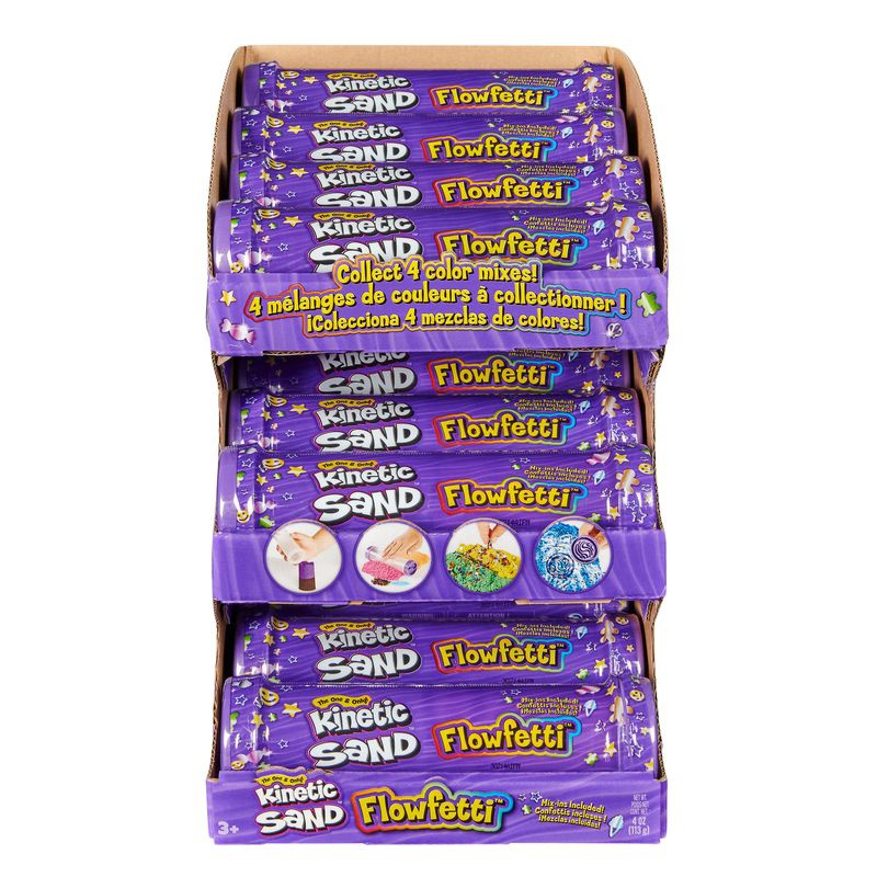 Kinetic Sand tuba s pískem a s flitry - černá a fialová