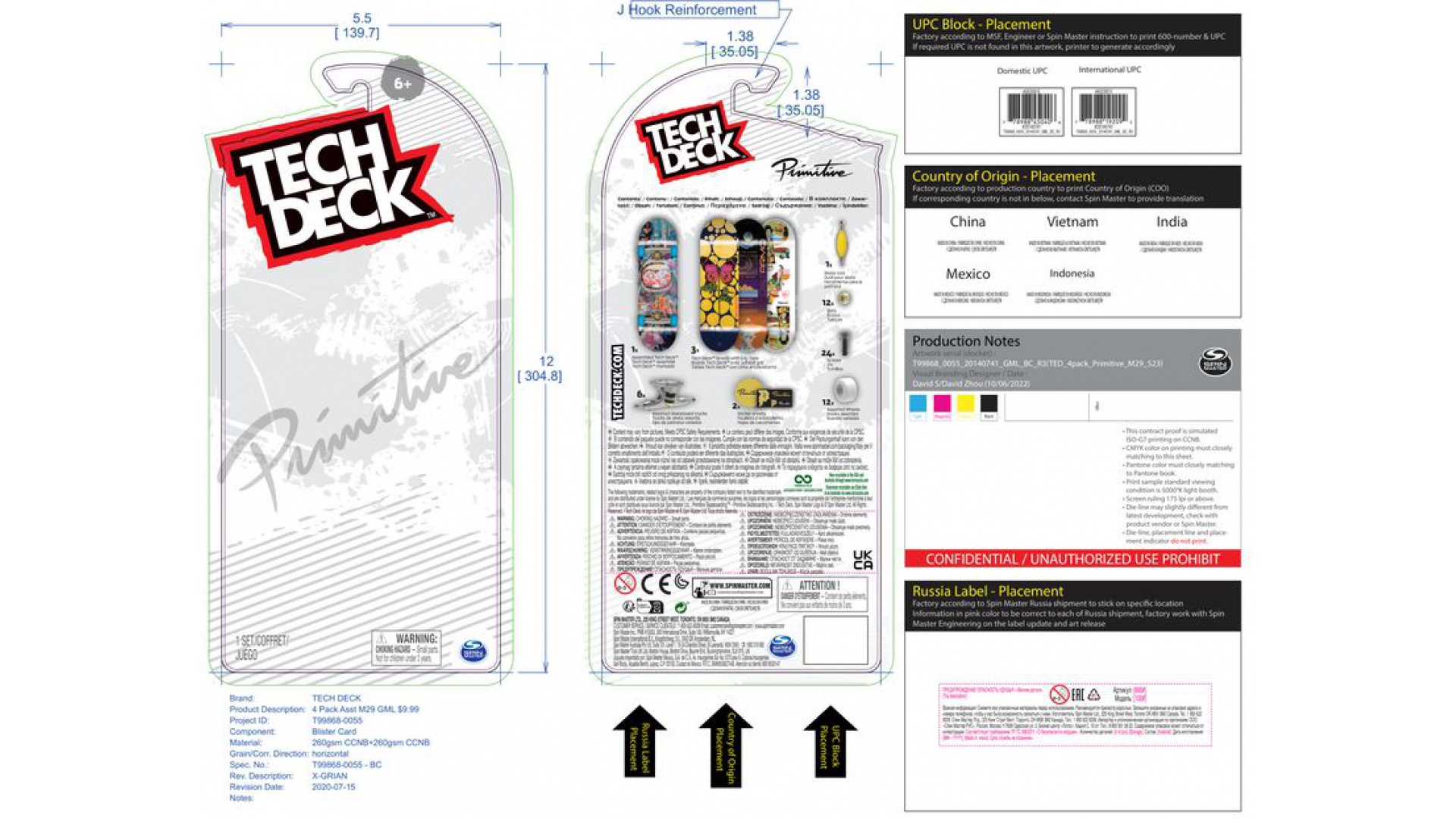 Tech Deck fingerboard štvorbalenie Baker