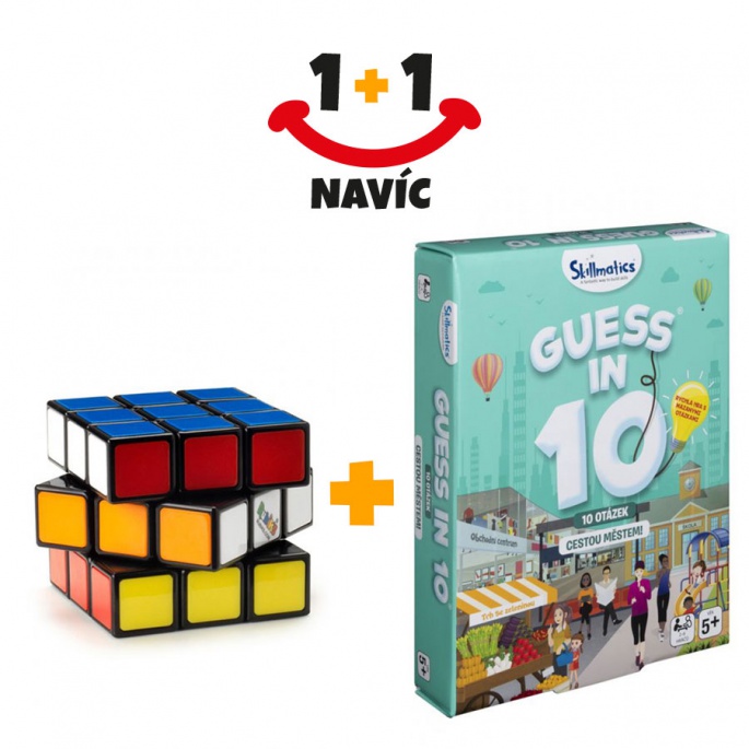 Akce 1+1 Rubikova kostka 3x3 + Uhádni na 10 - Města - česká verze navíc