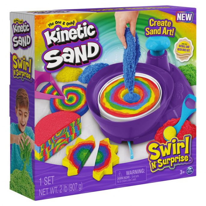 Akce 1+1 Kinetic Sand duhový kolotoč + Kinetic Sand kelímky zeleného tekutého písku navíc