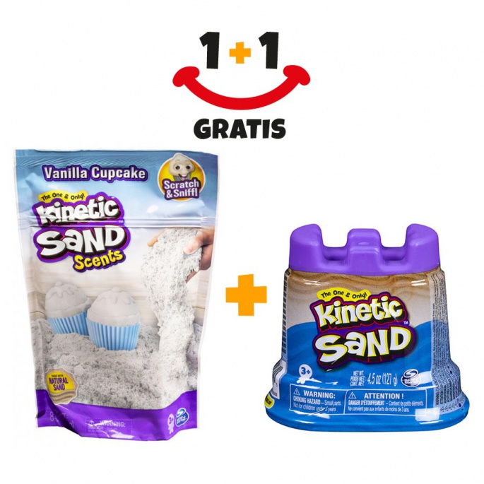 Akce 1+1 Kinetic Sand voňavý tekutý písek vanilka + Kinetic Sand kelímky písku navíc