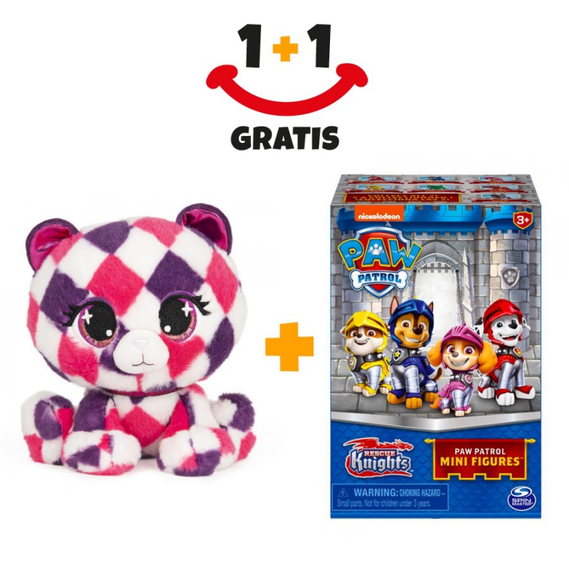 Akce 1+1 P.Lushes Pets Quinn O´Bearci + Tlapková patrola rytíři figurky ve věži navíc