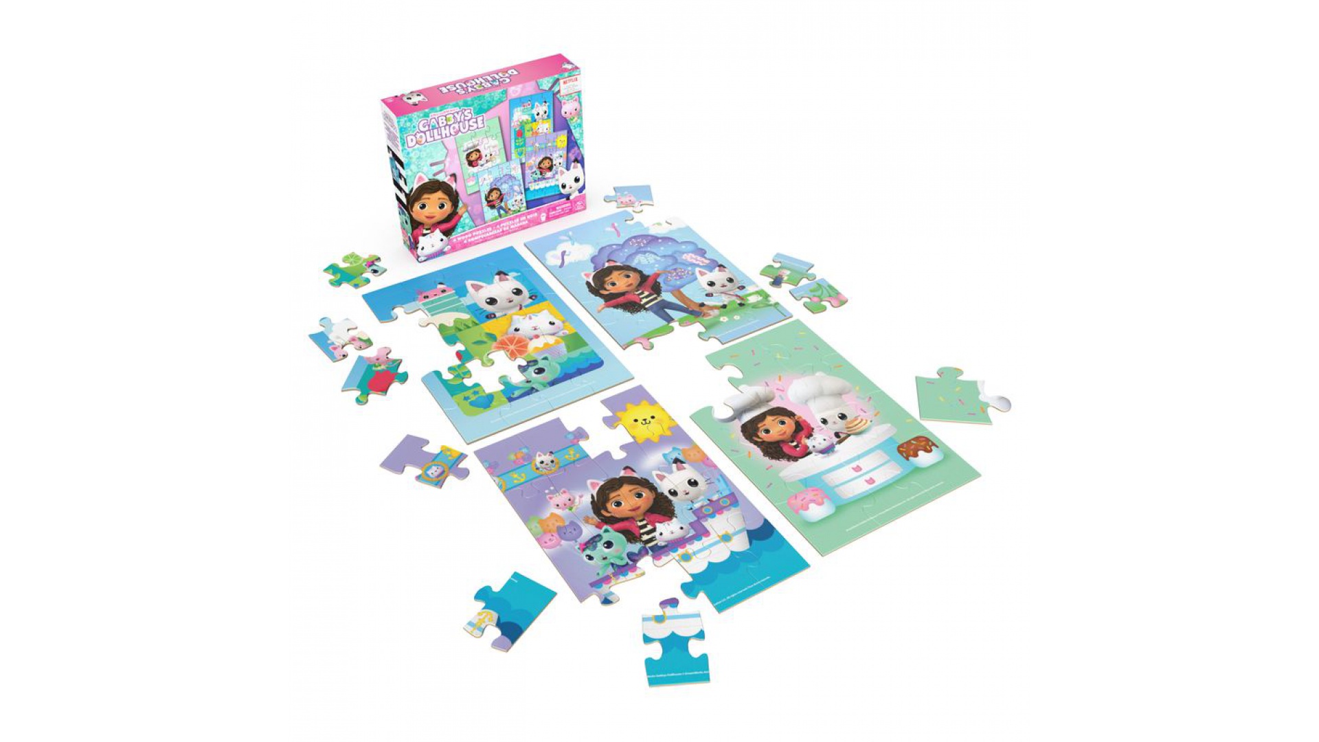 Spin Master Games Gabinin kúzelný domček Drevené puzzle 4 obrázky