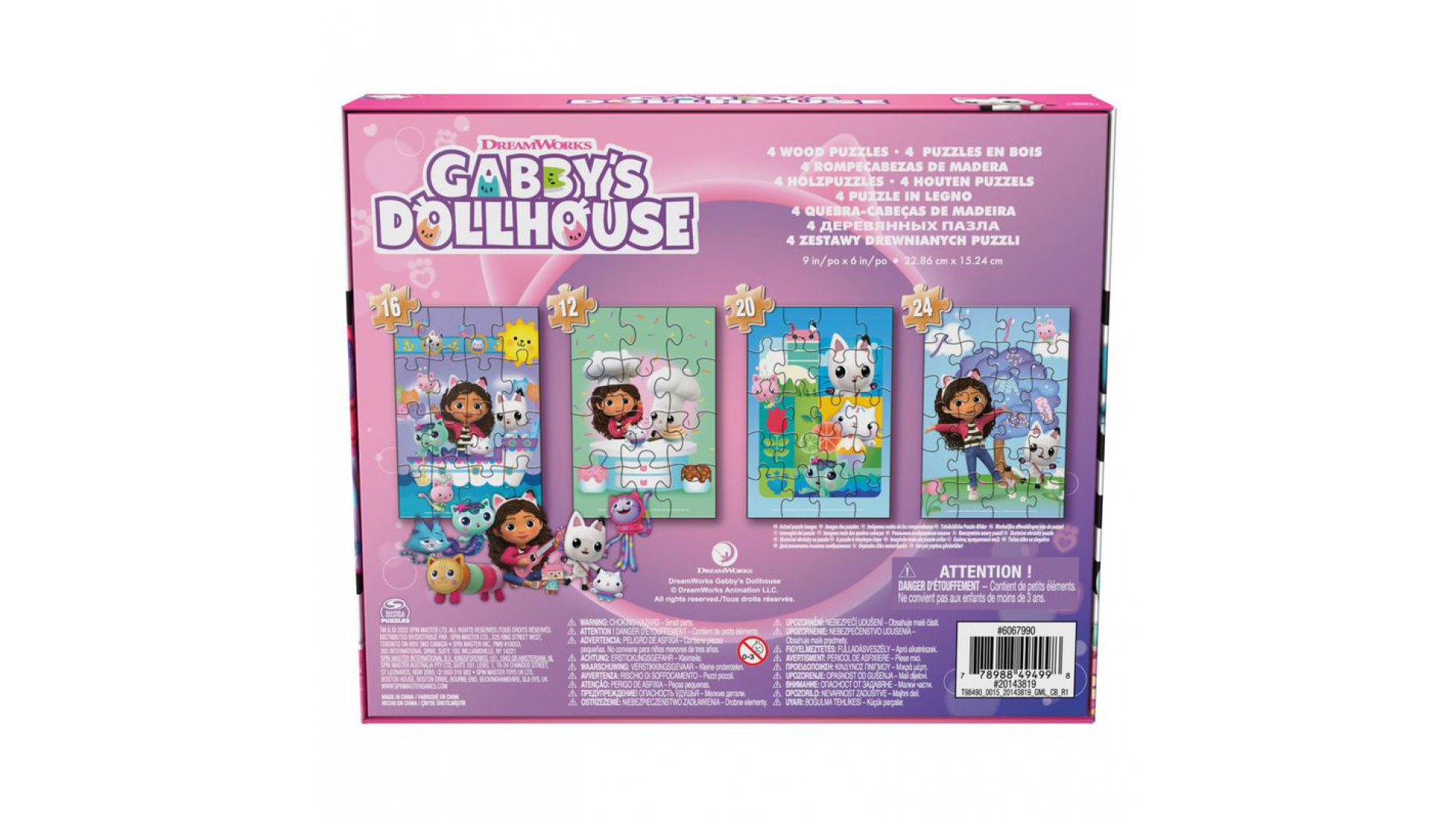 Spin Master Games Gabinin kúzelný domček Drevené puzzle 4 obrázky