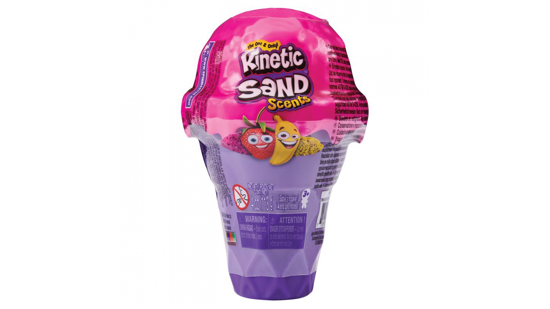 Levně Kinetic Sand voňavý zmrzlinový kornout jahoda a banán