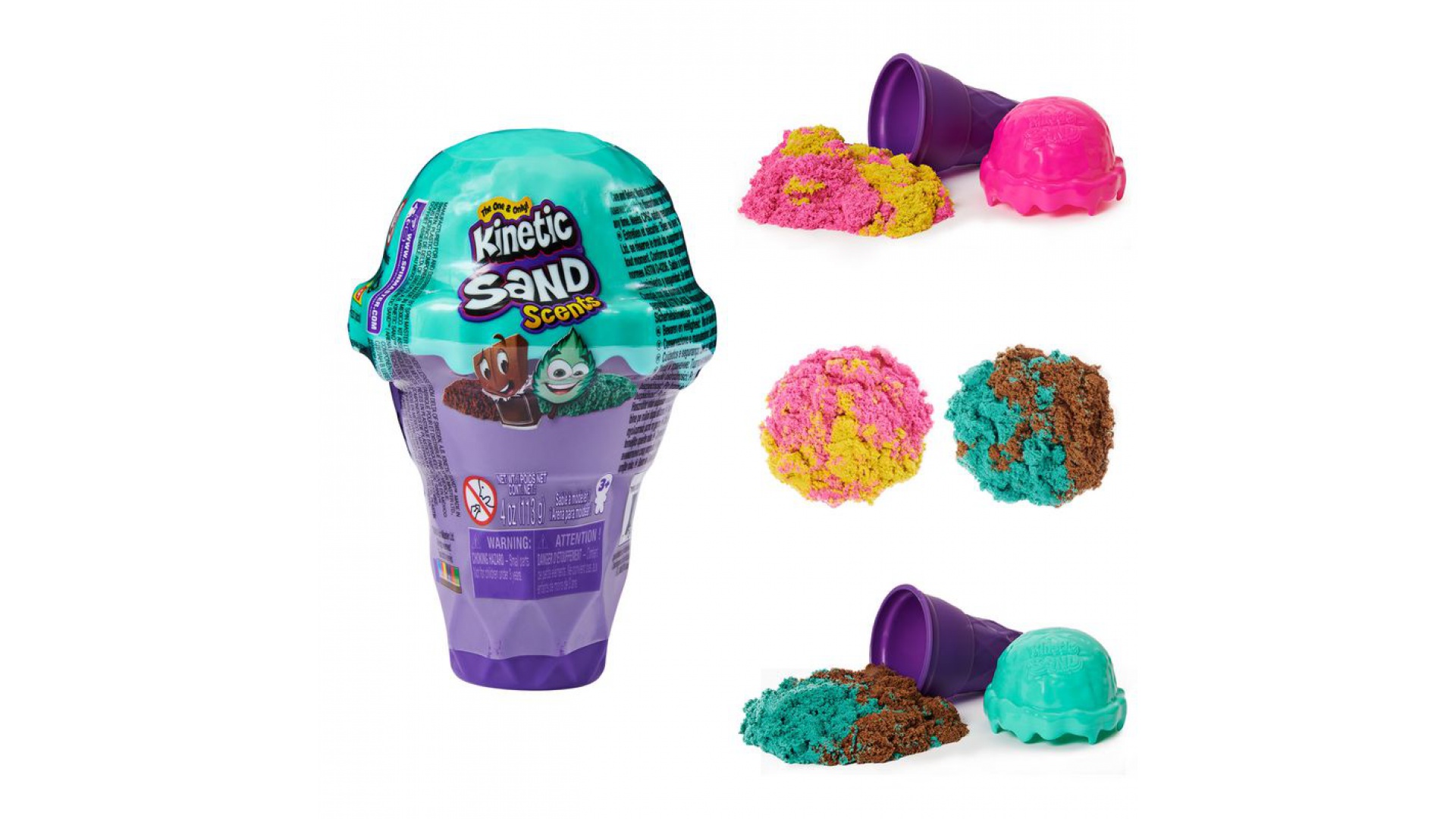 Kinetic Sand voňavý zmrzlinový kornút jahoda a banán