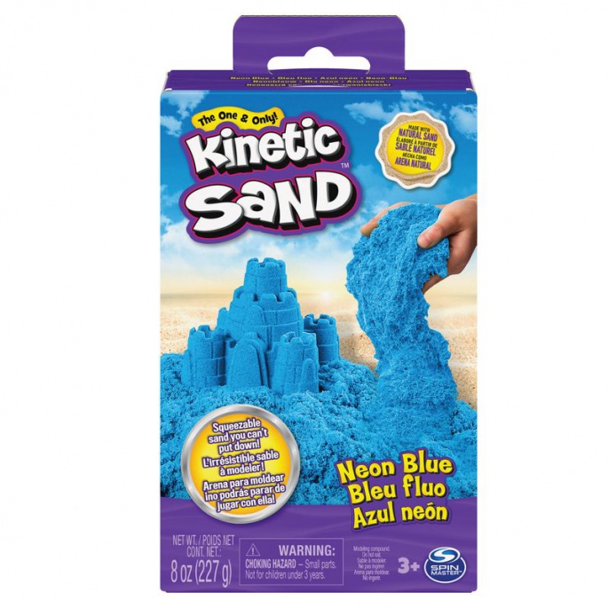Kinetic Sand blauer flüssiger Sand in der Schachtel