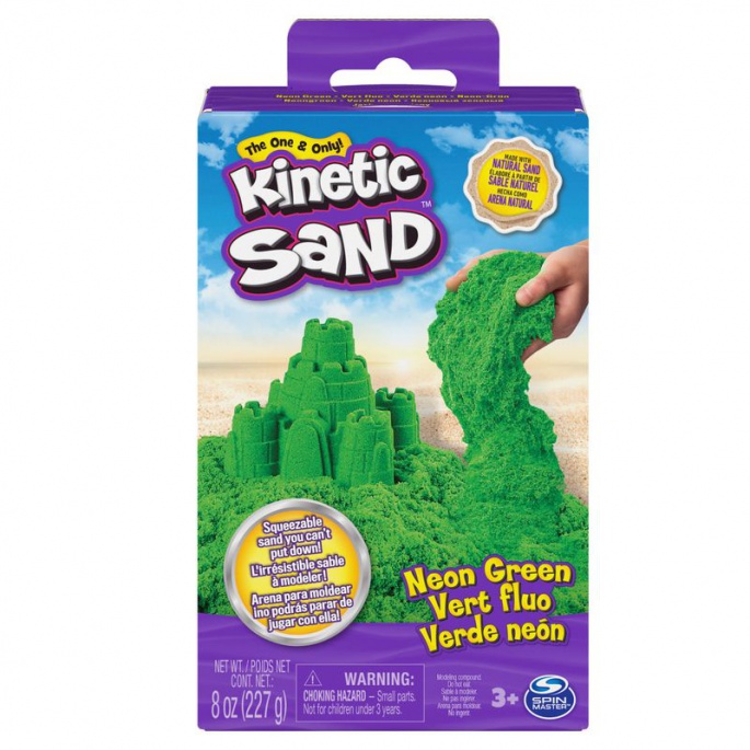 Kinetic Sand zelený tekutý písek v krabici