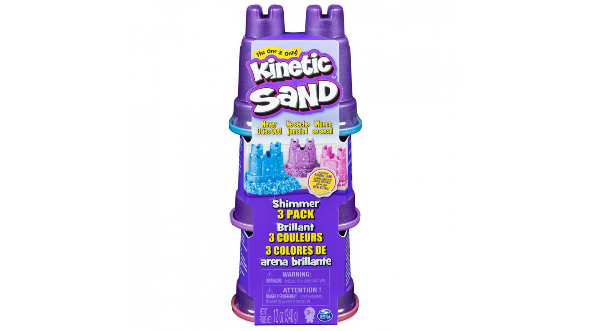 Levně Kinetic Sand tři kelímky třpytivého písku