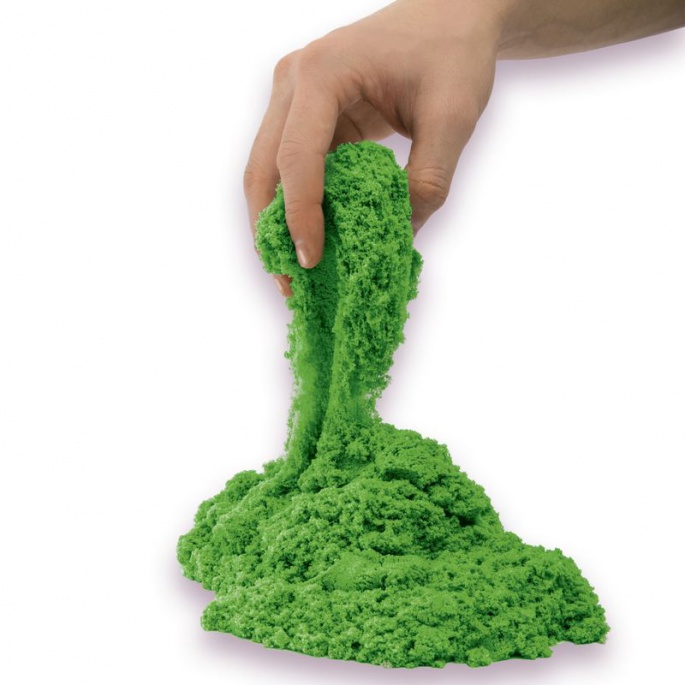 Kinetic Sand förpackning grön flytande sand 0,9 kg