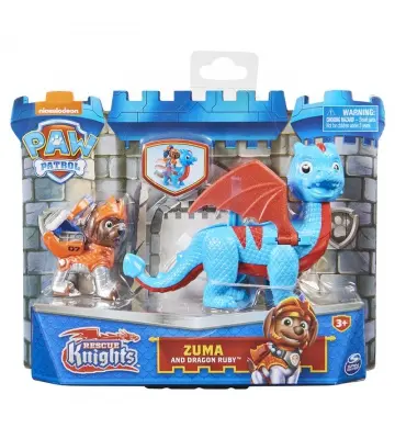 La Patrulla Canina caballeros figura Zuma con Dragón