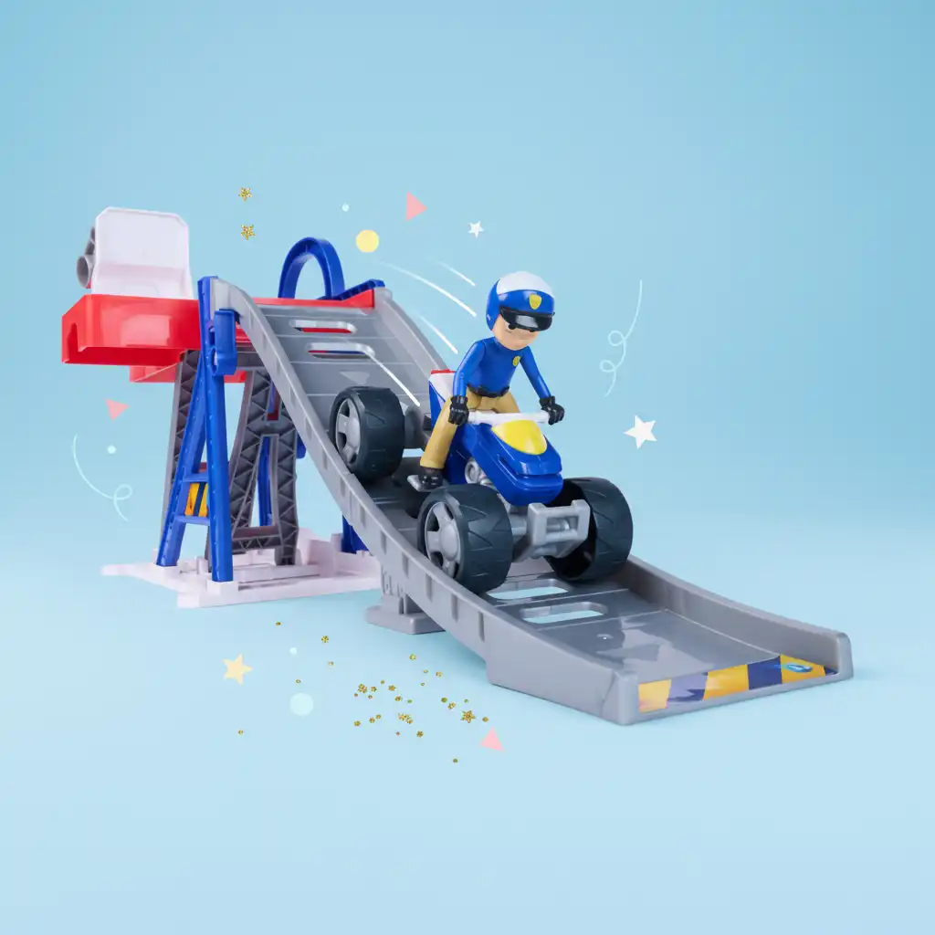 Otkrijte nove načine igre s dugom spust rampom.