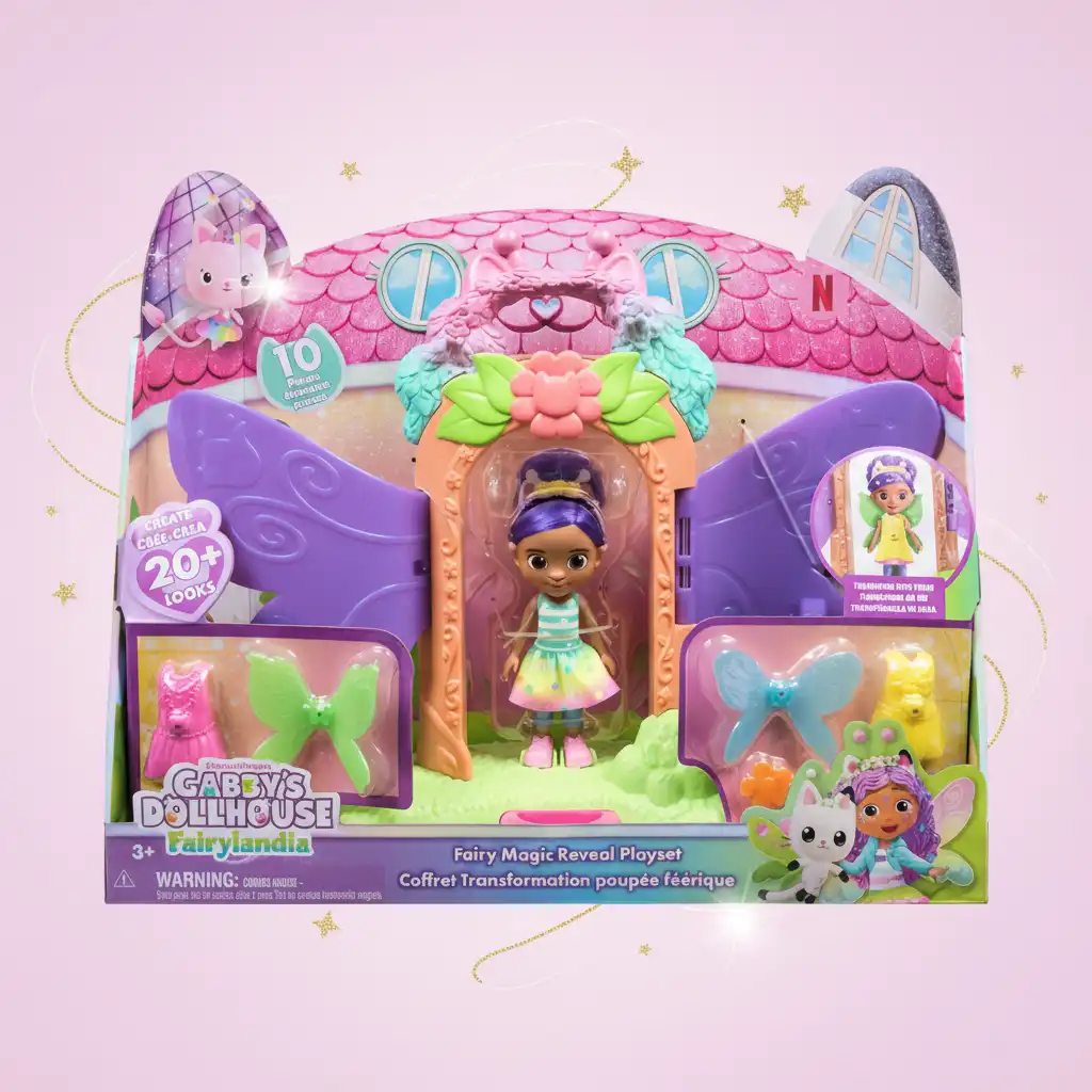 Detaljno izrađena lutka Gabi s magnetskim dodacima za jednostavnu igru.